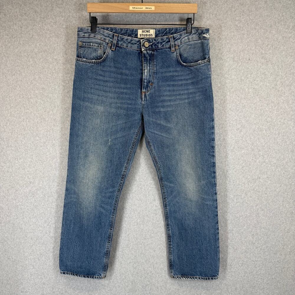 ACNE STUDIOS Pop Betty Jeans Women's EU 40 US 30 Blue 100% Cotton Distressed